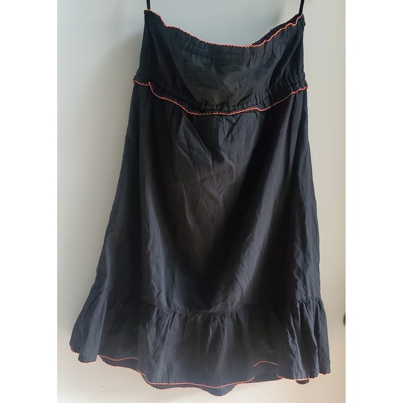 Cute Options Dress Embroidered Floral S Strapless Black/ Coral India Line Cotton - Picture 3 of 6